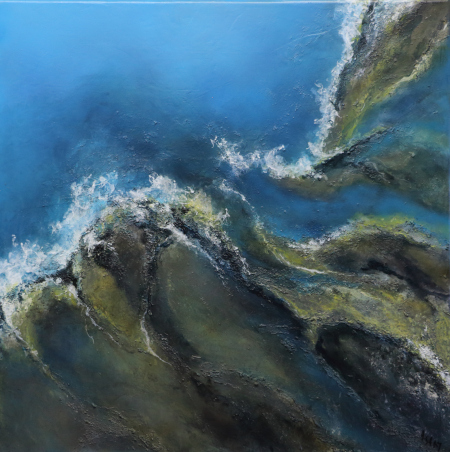 "En contrebas 2/2" (50x50cm) acrylique sur toile